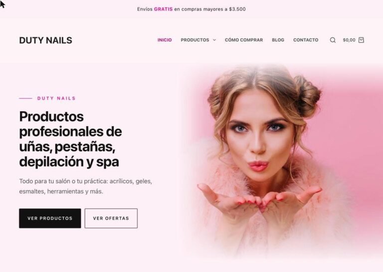 Sitio web de Duty Nails diseñado por Humanky