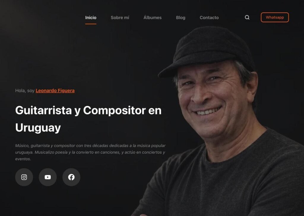 Sitio web de Leonardo Figuera diseñado por Humanky