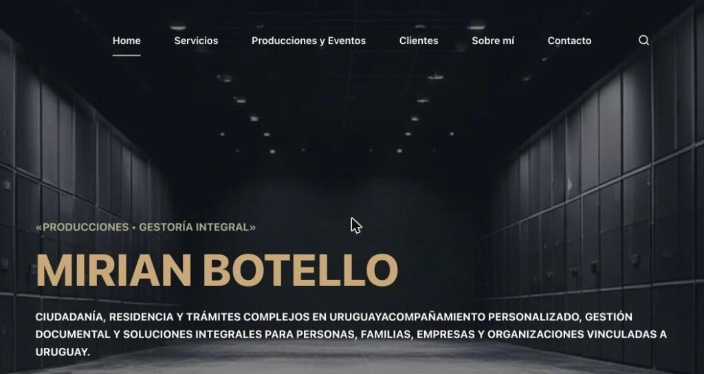 Sitio web de Mirian Botello diseñado por Humanky